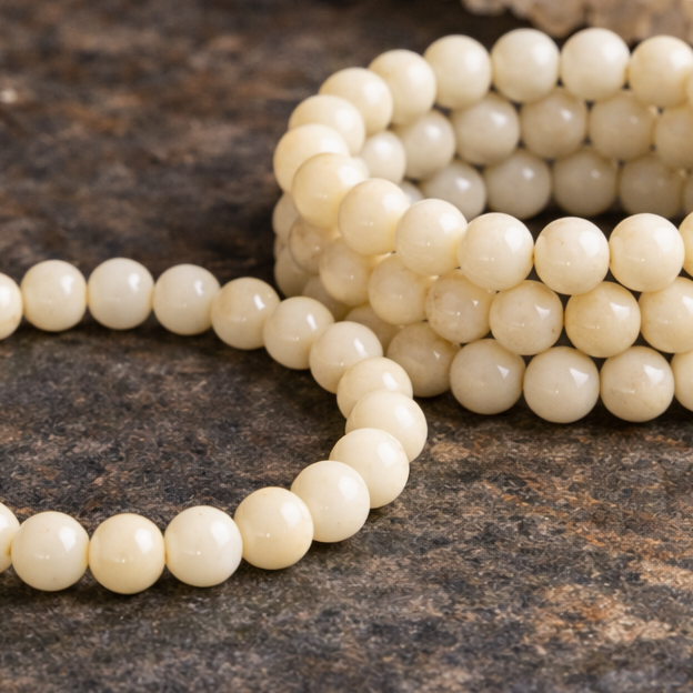 Kogelarmband 8mm Gele Calciet los op mystieke achtergrond