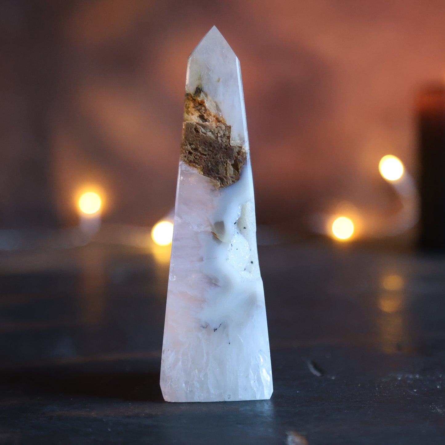 Agaat toren met druzy