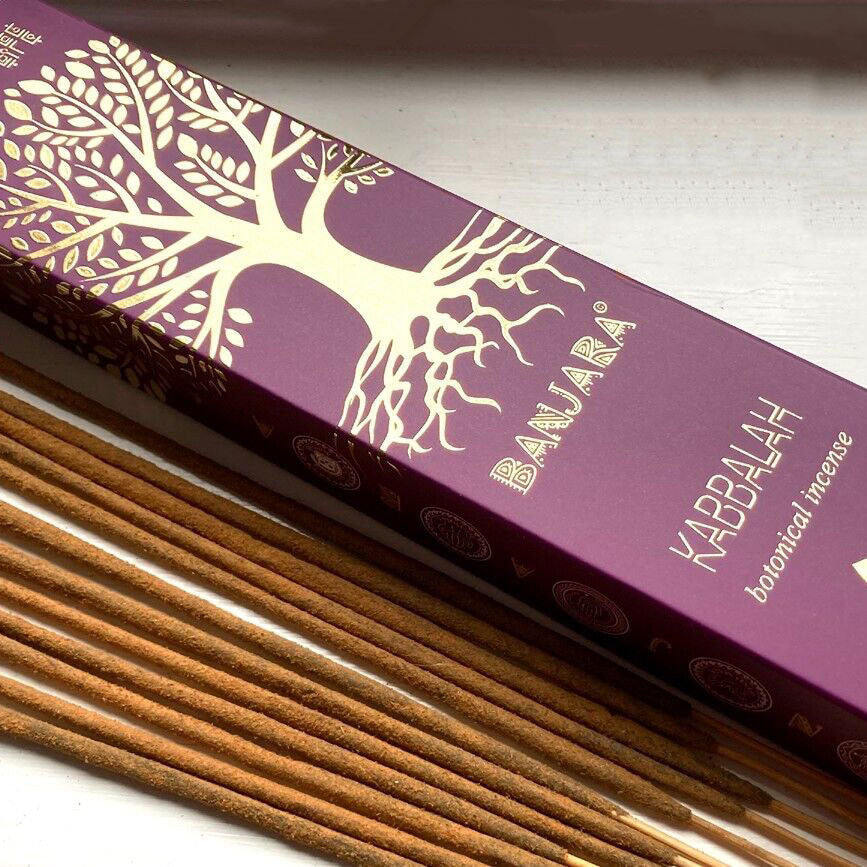 Paarse Banjara Kabbalah Tree of Life wierook – handgemaakt, natuurlijke ingrediënten, Frankincense & Myrrh geur – spirituele ritueel wierook.