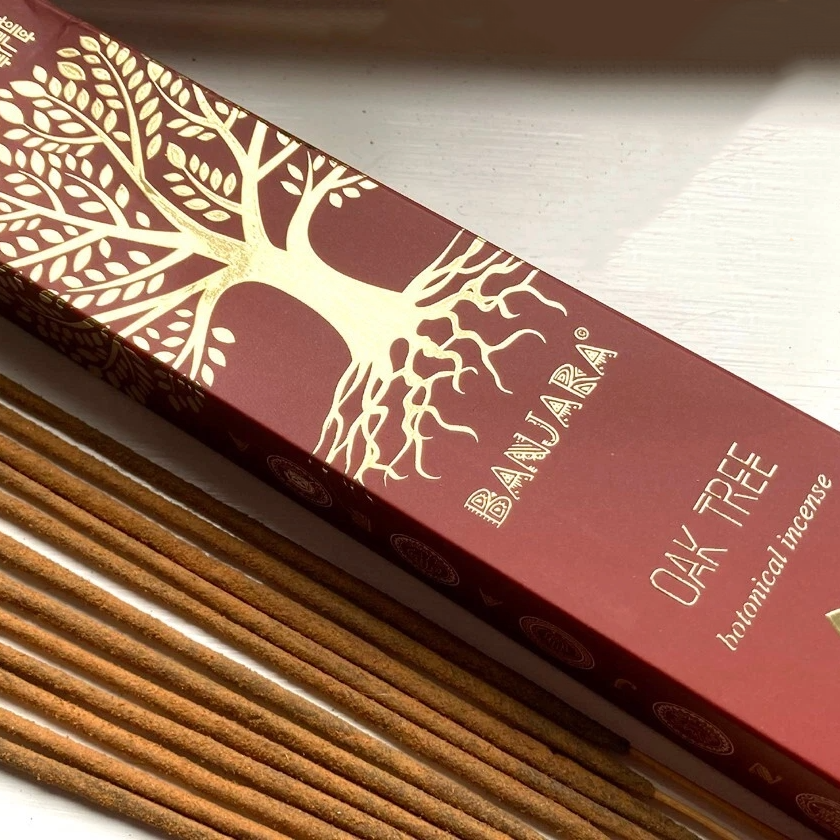 Banjara Oak Tree Tree of Life wierook – handgemaakt, natuurlijke oakmoss geur, Keltisch geïnspireerde bosrijke wierook voor rituelen en meditatie.