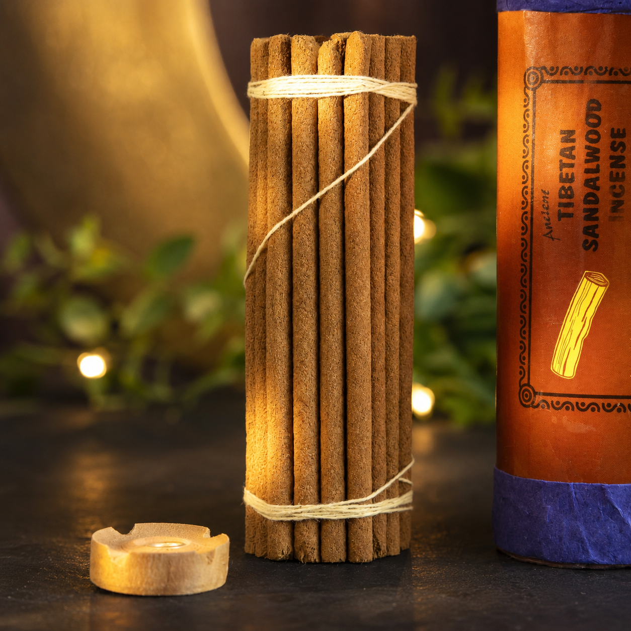 Tibetaanse sandalwood incense in traditionele verpakking voor meditatie en rituelen