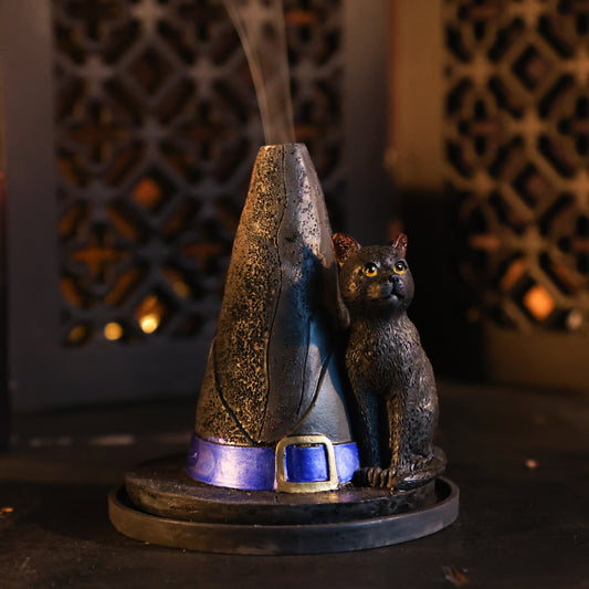 Heksenhoed met Kat Wierookbrander
voor Wierookkegels