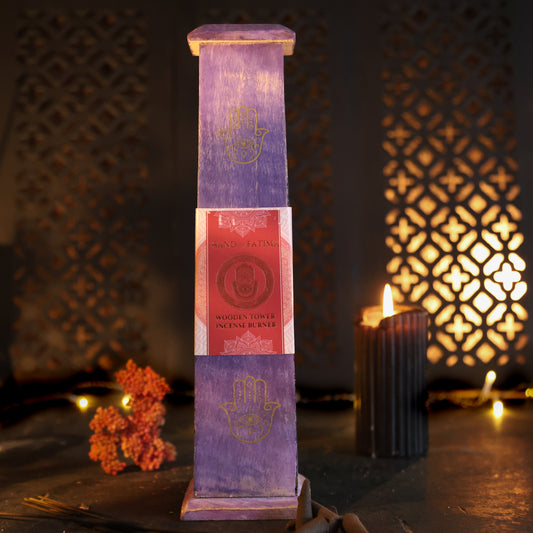 Wierookbrander Hand van Fatima - Paars Hout