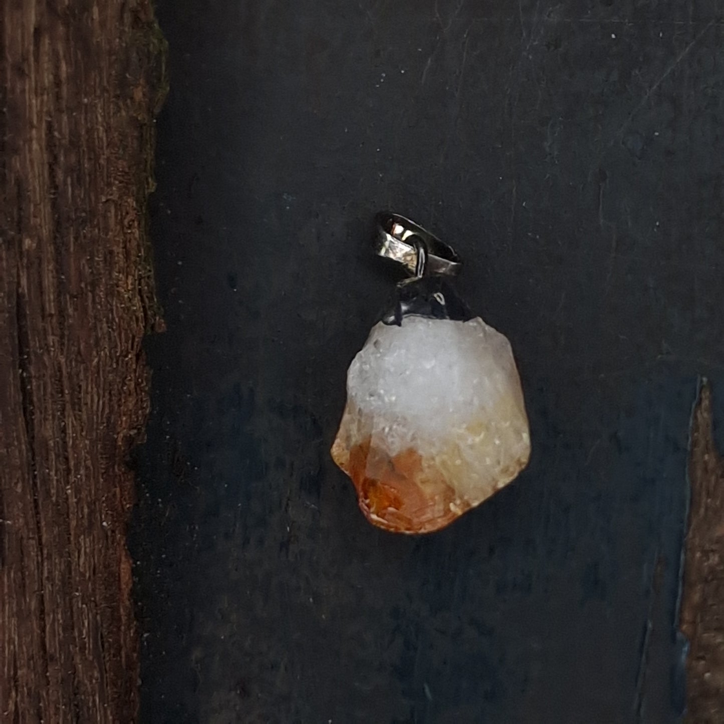 Gebrande Amethist edelsteenhanger