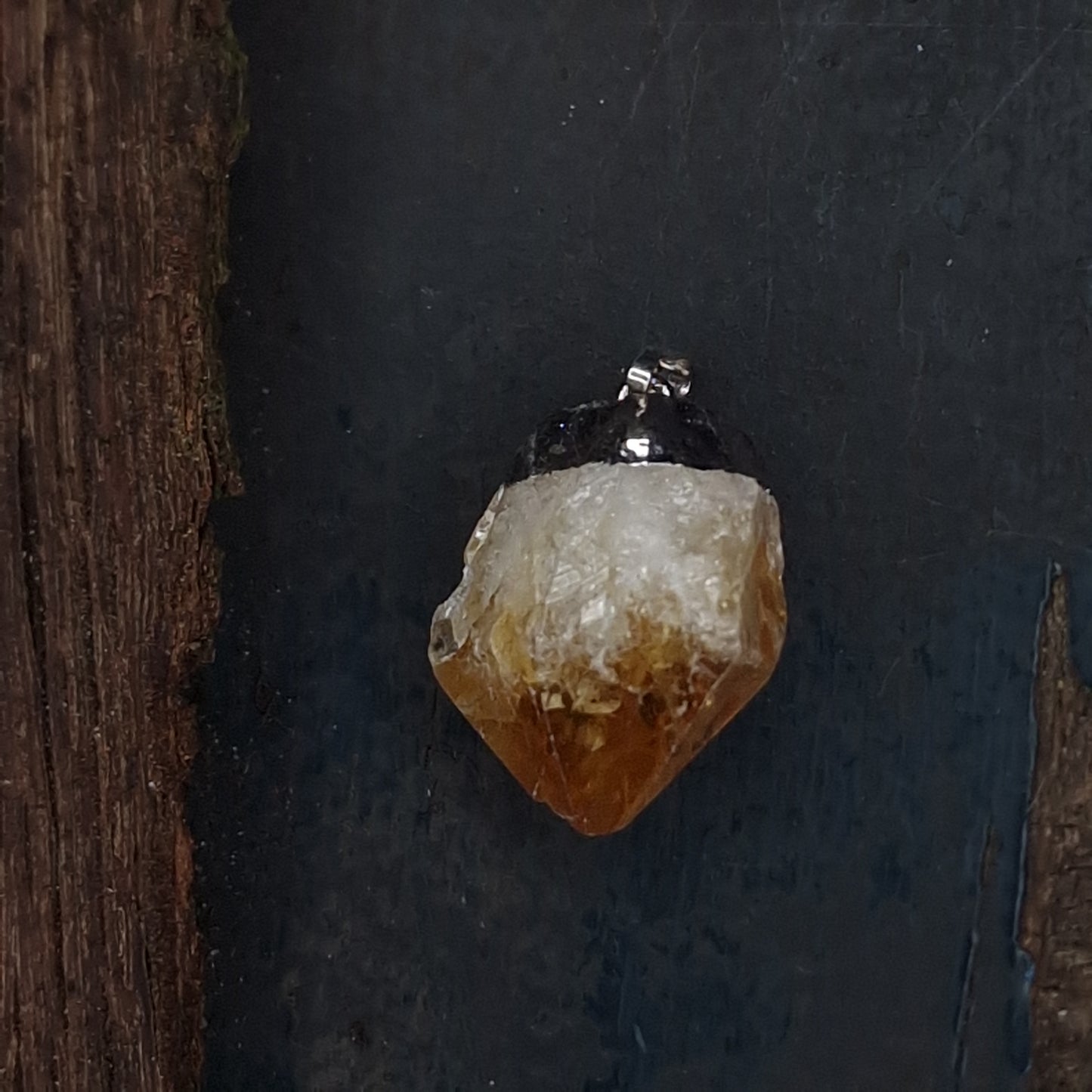 Gebrande Amethist edelsteenhanger