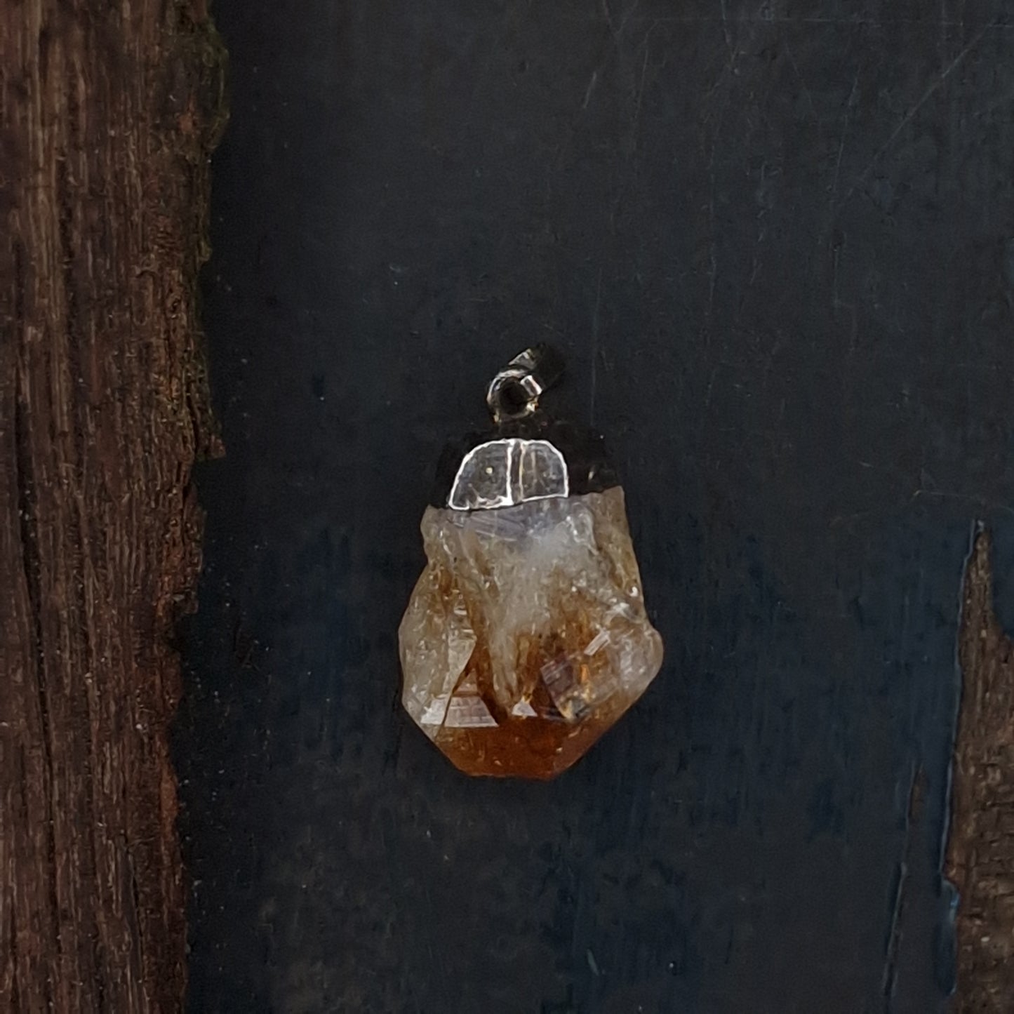 Gebrande Amethist edelsteenhanger