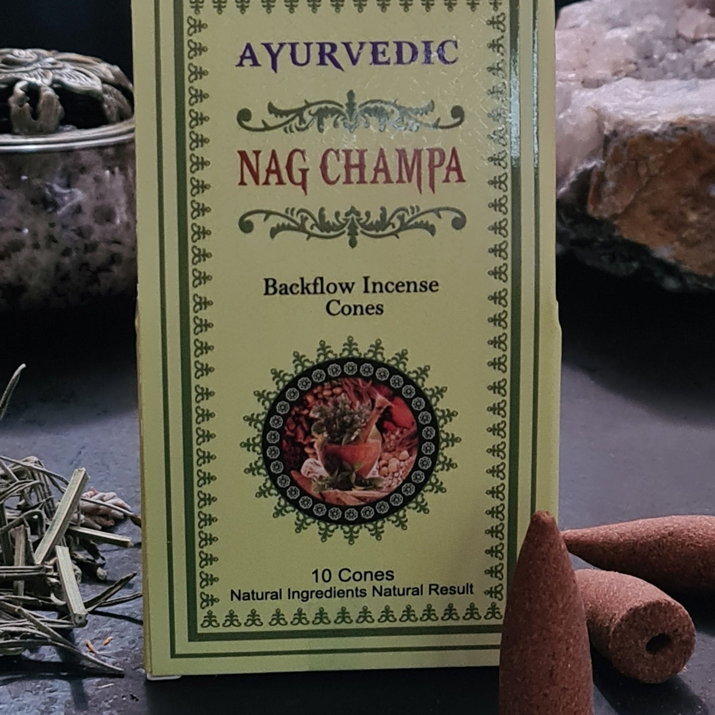 Ayurvedische Nag Champa backflow wierookkegels