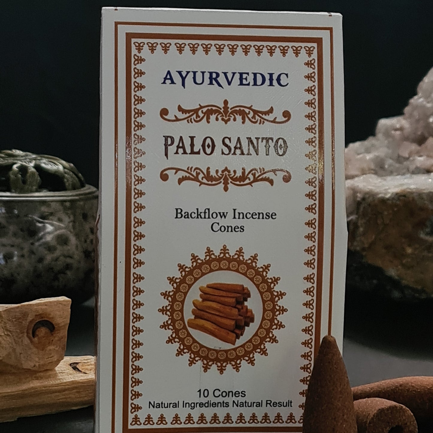 Ayurvedische Palo Santo backflow wierookkegels