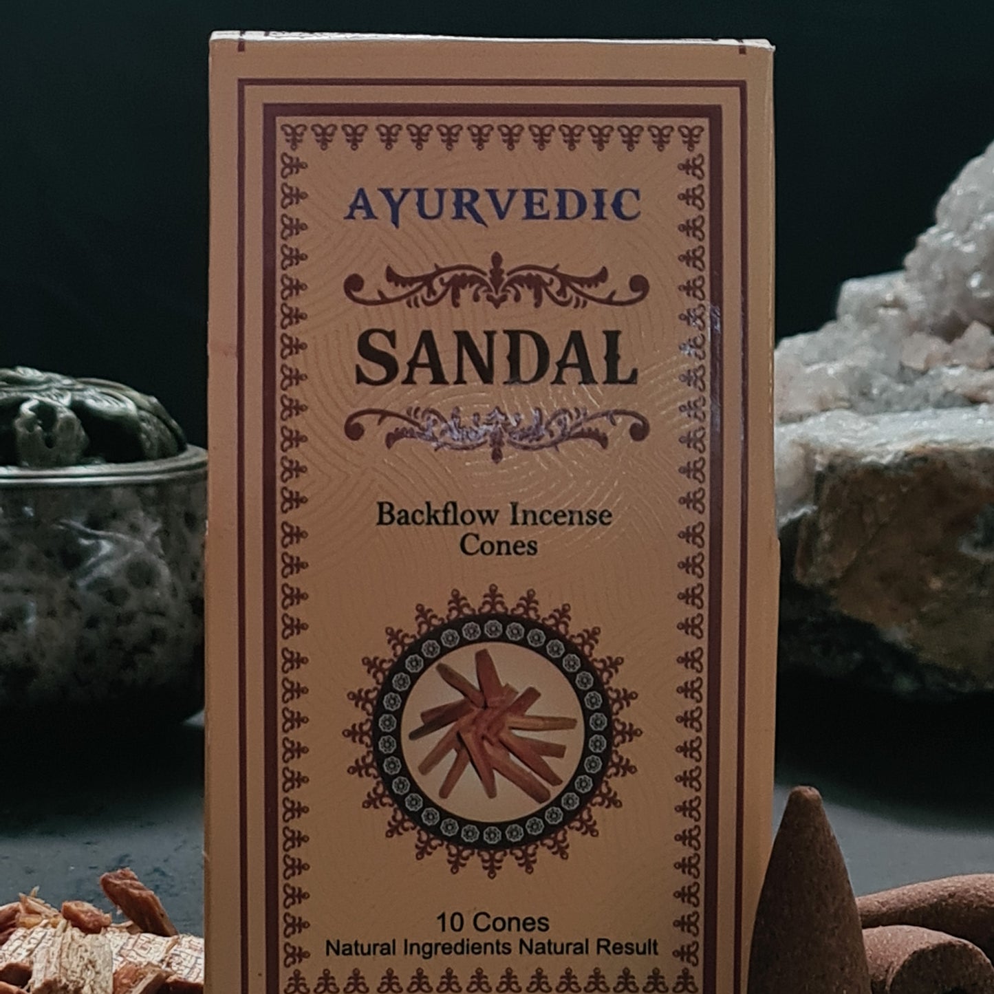 Ayurvedische Sandelhout backflow wierookkegels