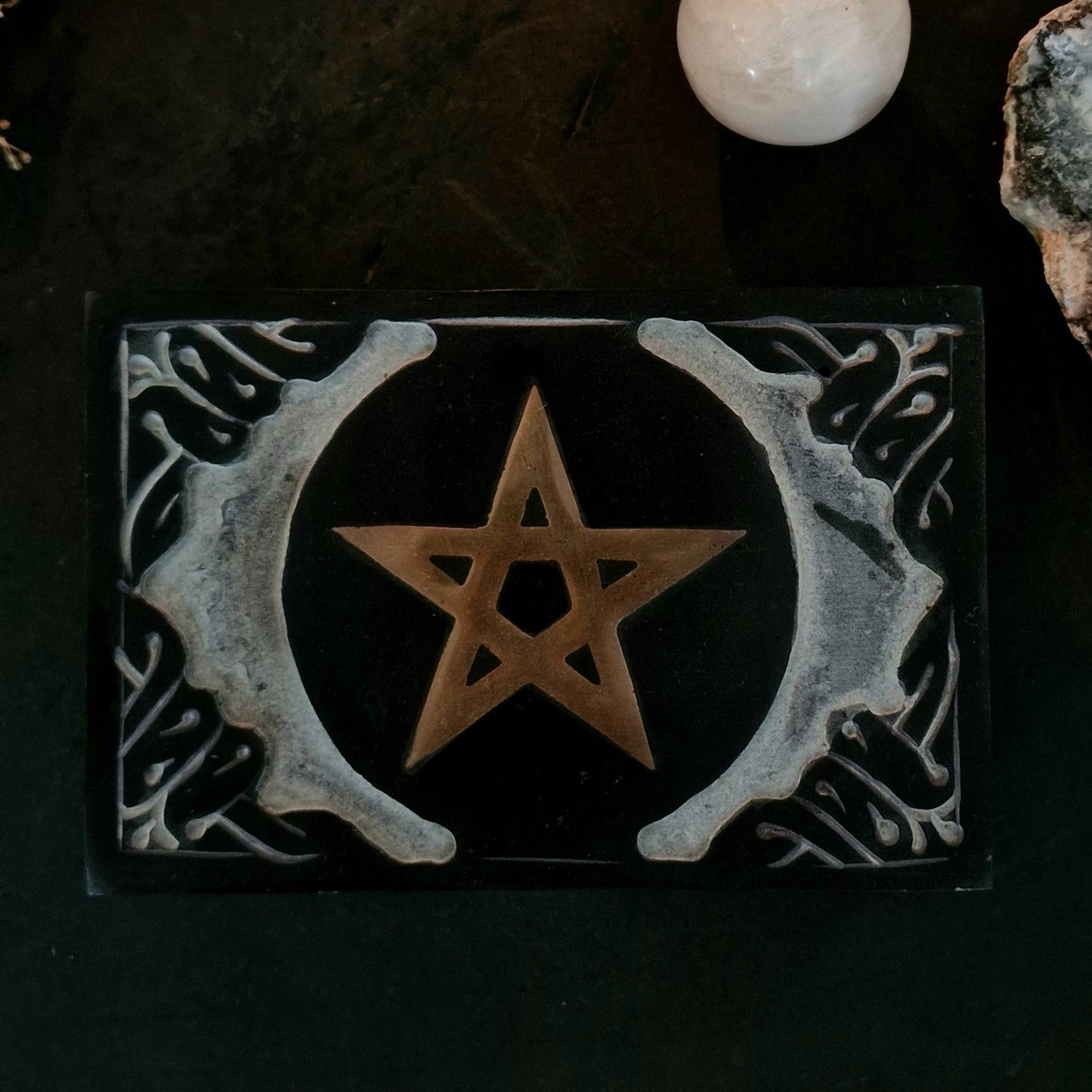Zeepsteen tarotdoos pentagram