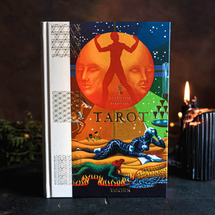 Spirituele boekencollectie met tarotdecks en orakelkaarten bij Wild Wicked & Free.