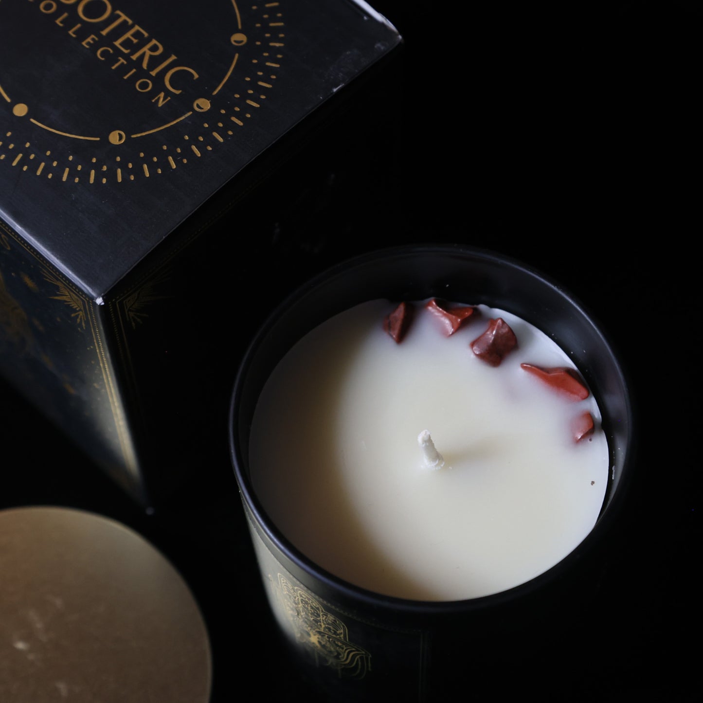 Bougie Bonne Fortune avec Jaspe Rouge