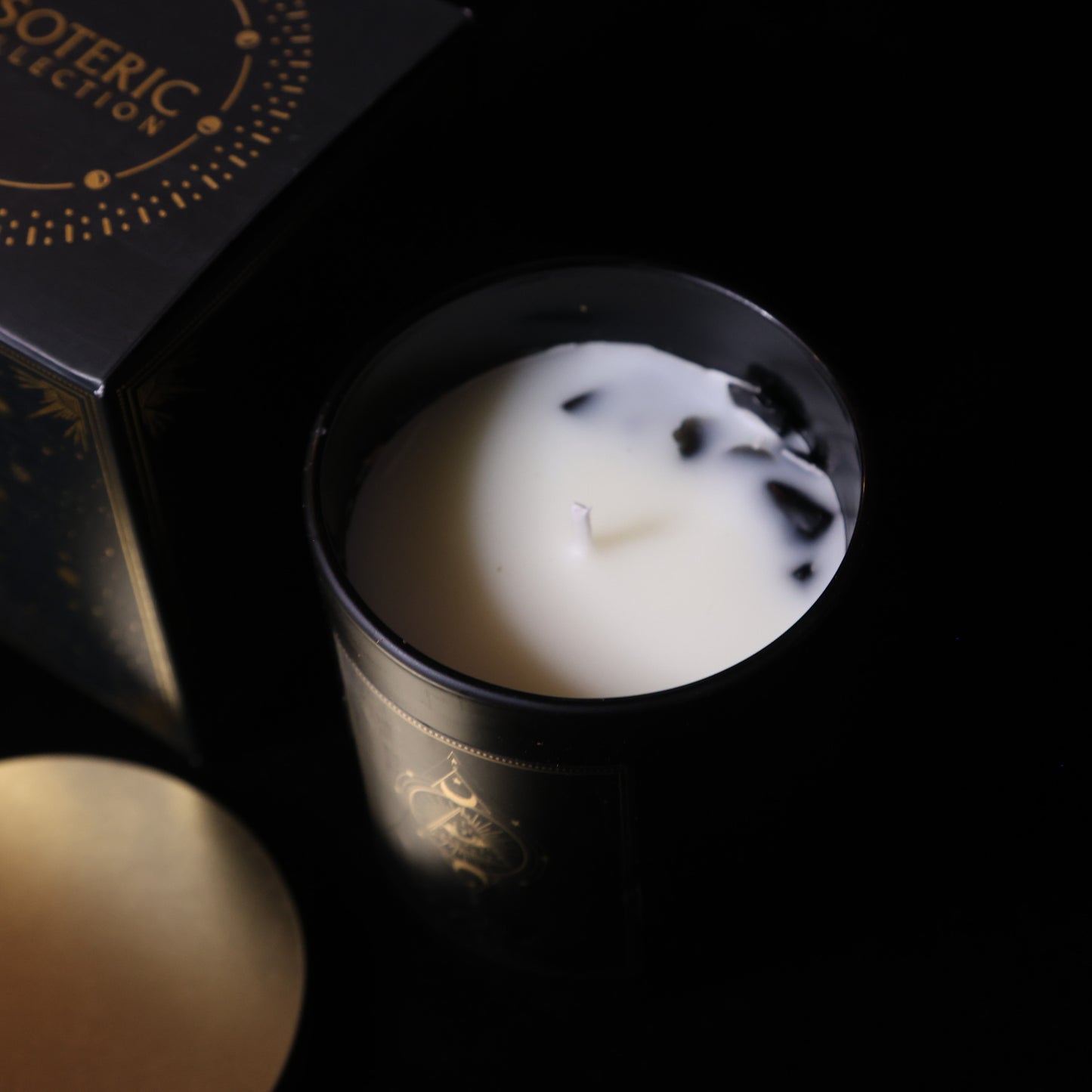 Bougie Oeil de Providence avec Obsidienne Noire