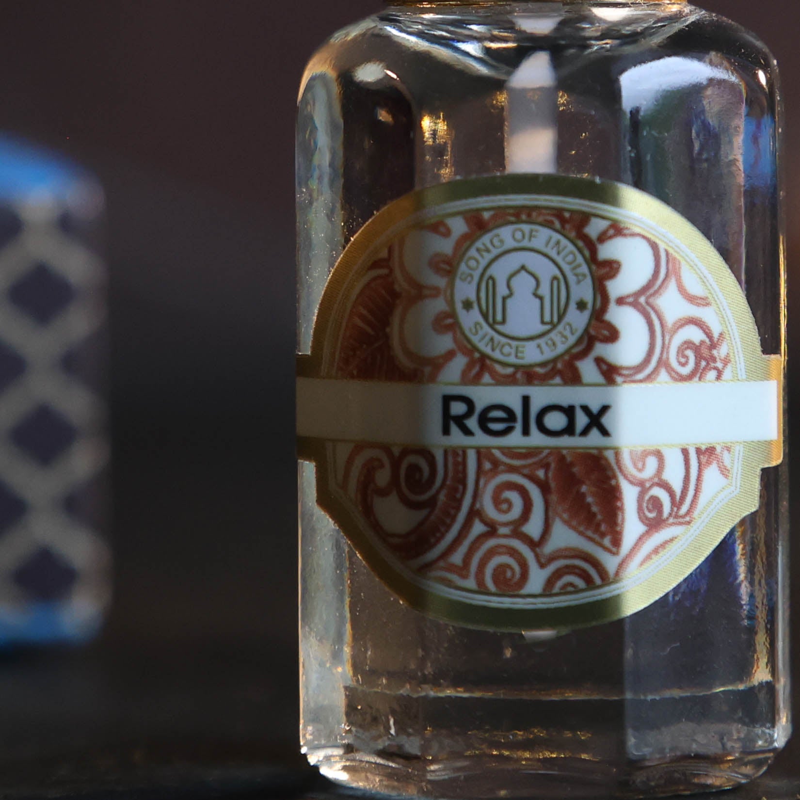 Glazen flesje Parfum Geurolie Relax met citrus-bergamot en rozekwarts, verpakt in geschenkdoosje