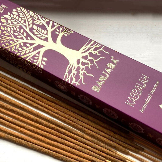 Paarse Banjara Kabbalah Tree of Life wierook – handgemaakt, natuurlijke ingrediënten, Frankincense & Myrrh geur – spirituele ritueel wierook.