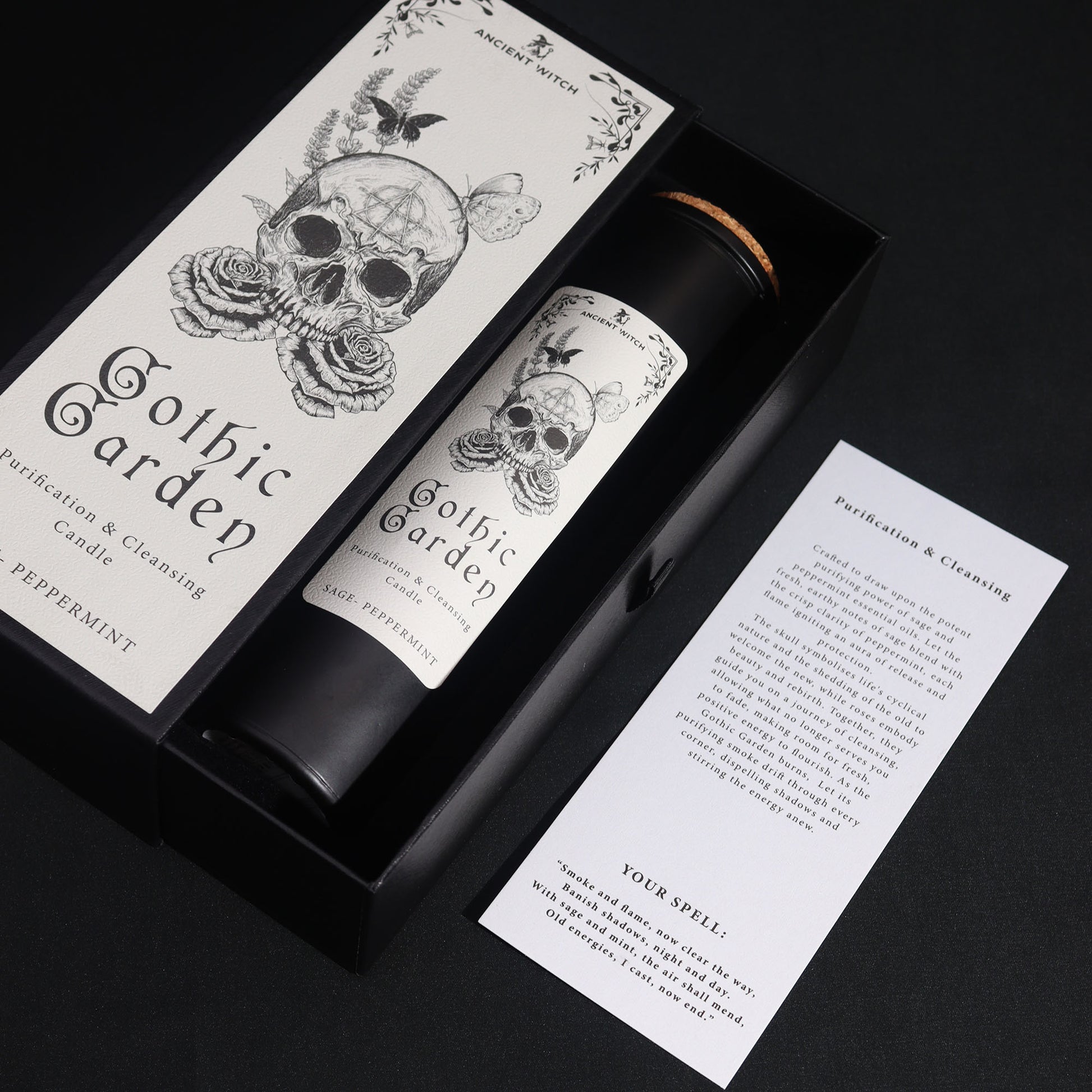 Laat los wat je niet langer dient en verwelkom frisse energie met de Gothic Garden Candle – Cleansing Purification van Ancient Witch. Met de verkwikkende geur van salie &amp; pepermunt 