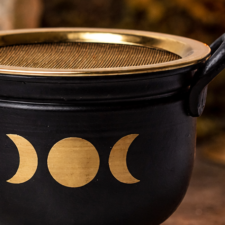 heksenketel wierookbrander triple moon symbool