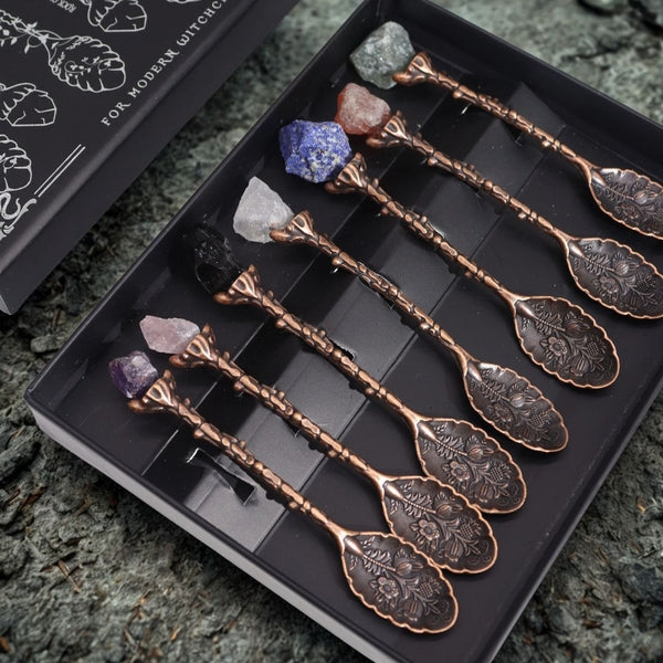 Edelstenen Theelepels – Set van 7