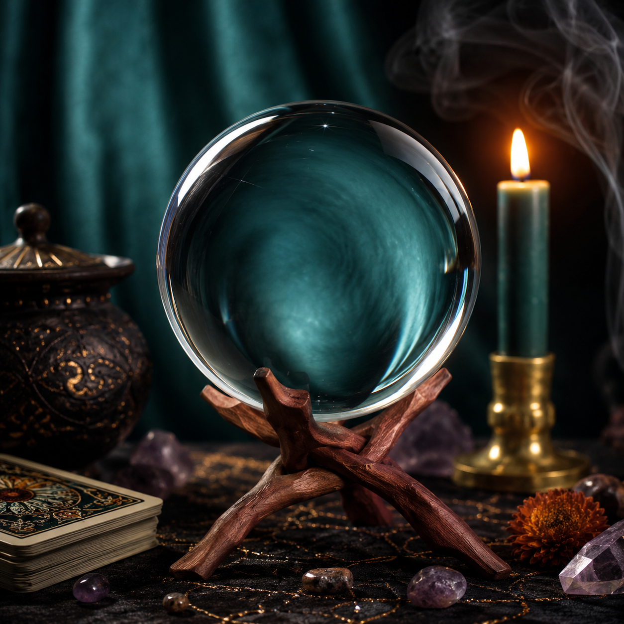Boule de diseuse de bonne aventure en verre ✧