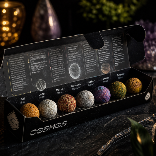 Cosmos smudgebommen set met 7 planeten in displaydoos voor rituelen en reiniging