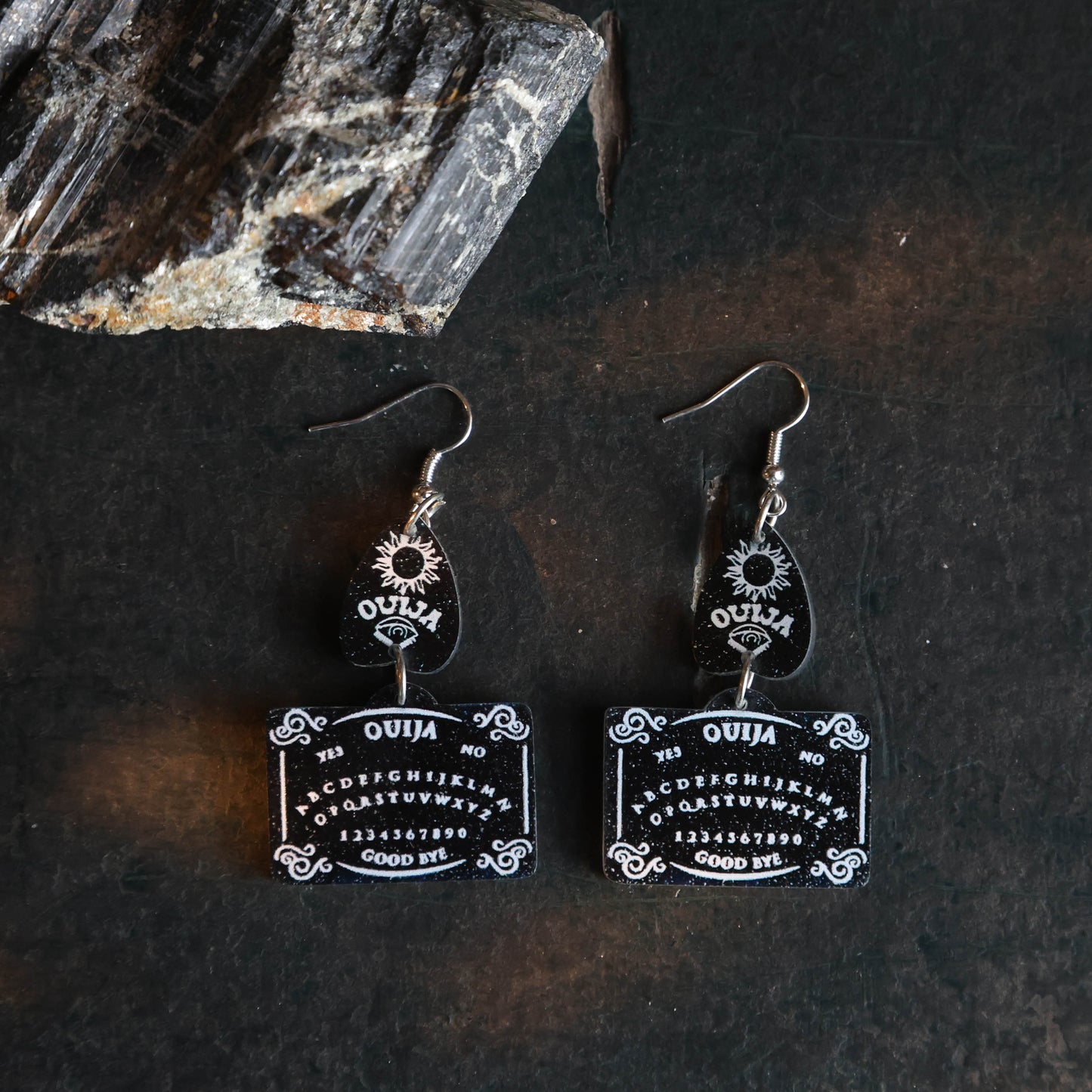 Spirituele planchette oorbellen gothic stijl