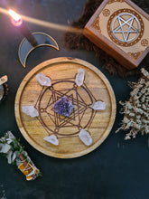 Lade das Bild in den Galerie-Viewer, Crystal grid metatron mango wood kristalrooster
