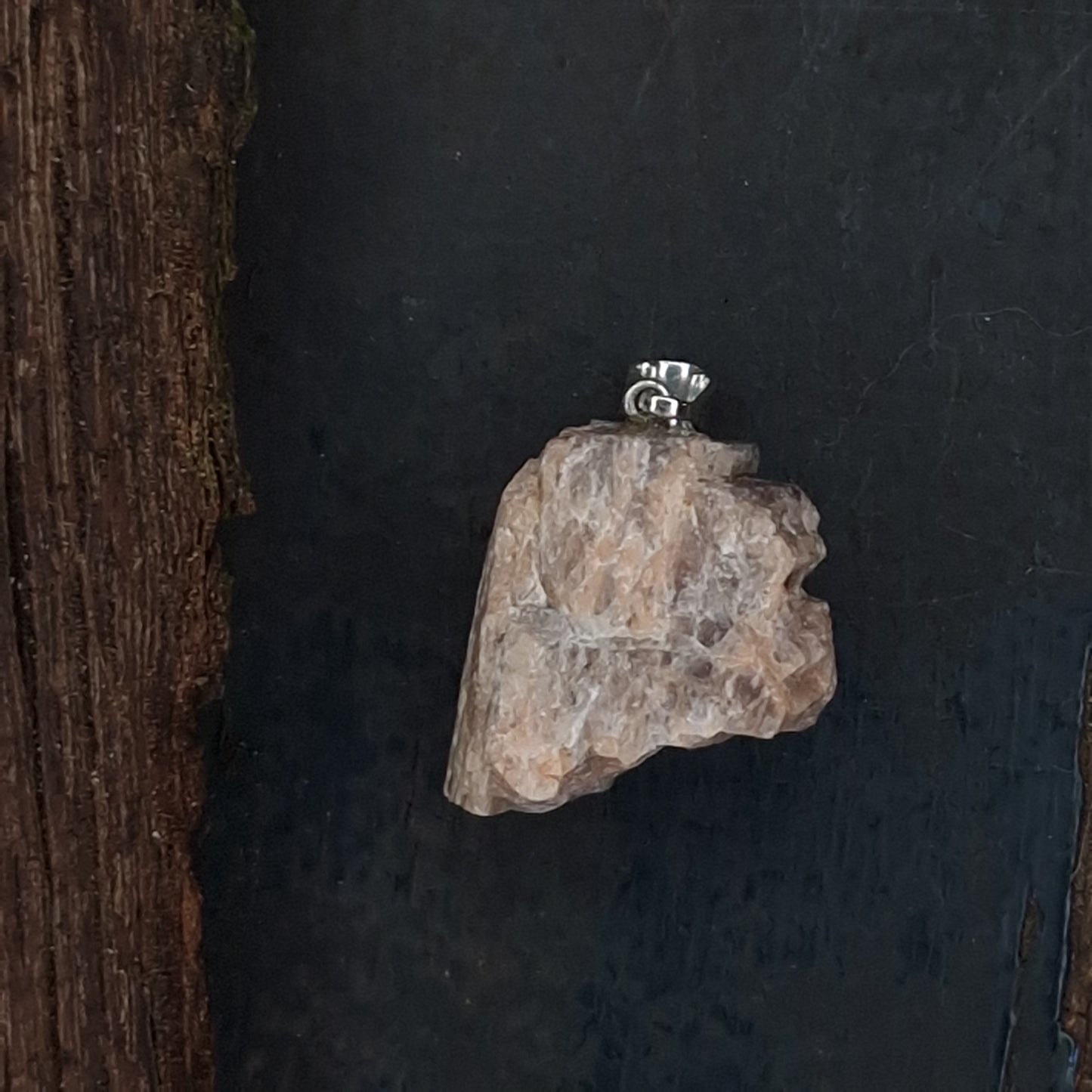 Maansteen ruw edelsteen sieraden ketting