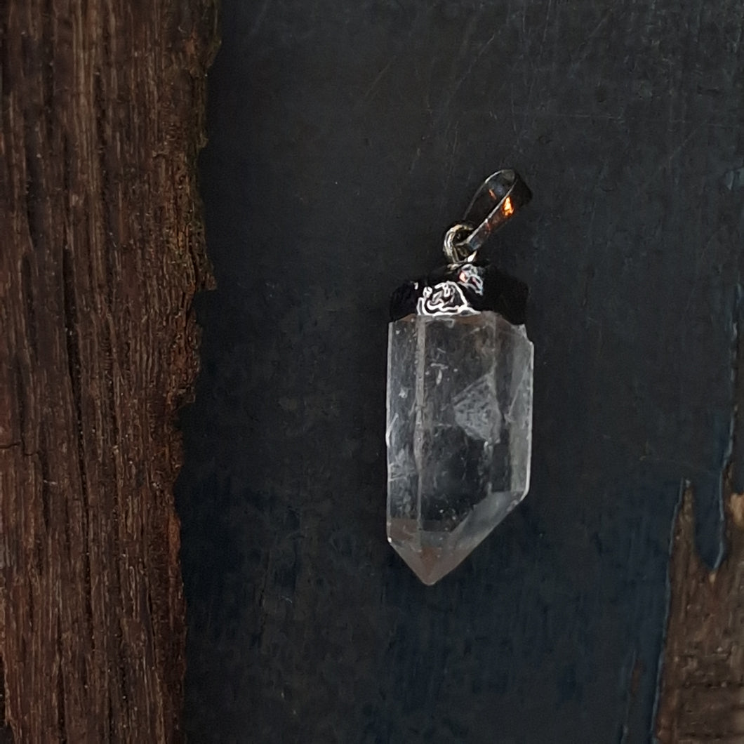 Bergkristal hanger sieraad zilver