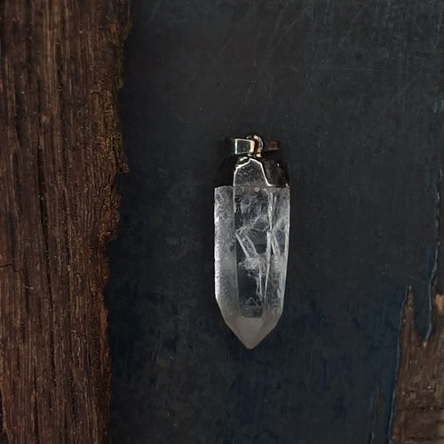 Bergkristal hanger sieraad zilver