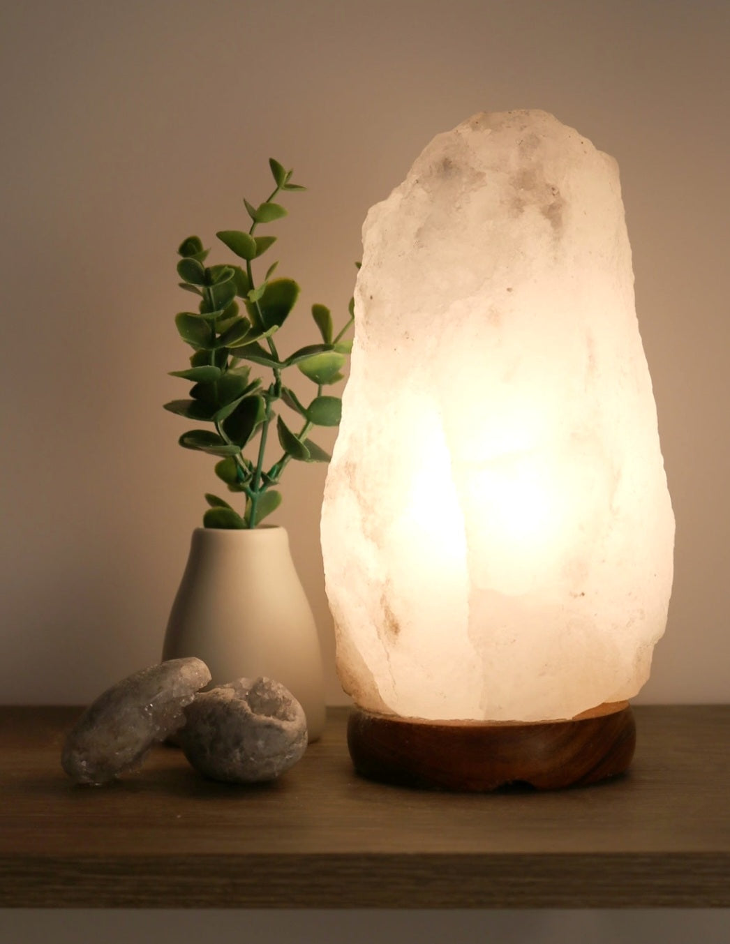 Witte zoutsteen lamp salt stone
