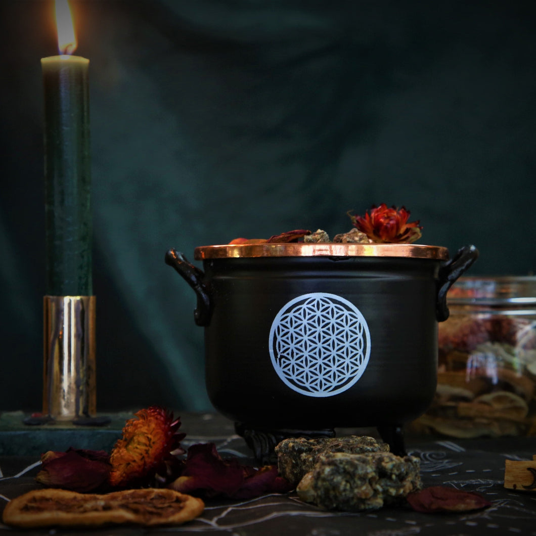 heksenketel wierookbrander wierook flower of life bloem des levens