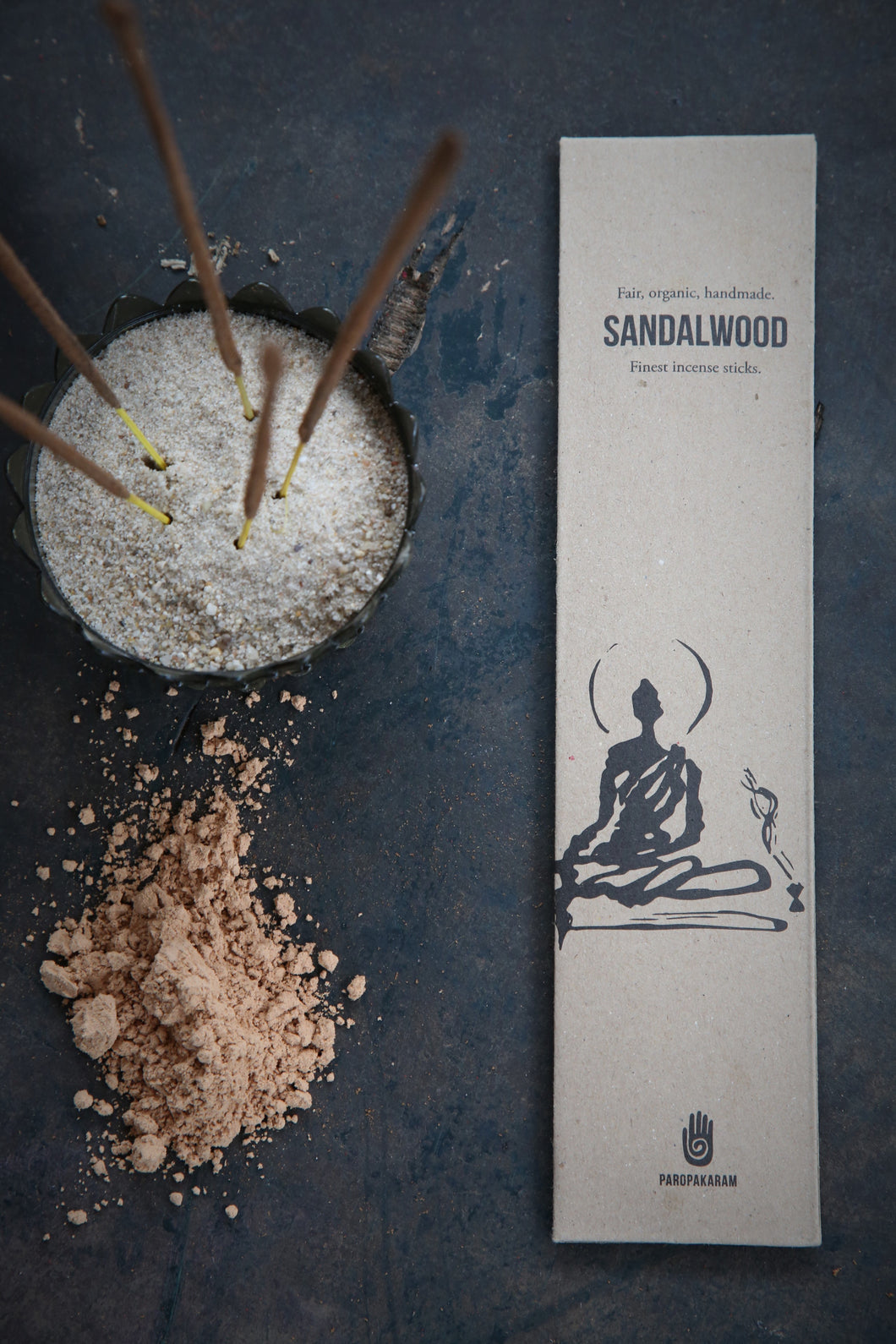 natuurlijke wierook stokjes fair trade india handgerold paropakaram sandelwood